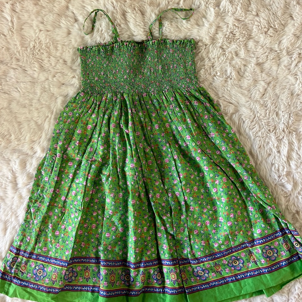 Ralph Lauren Green Floral Summer Dress Size 8